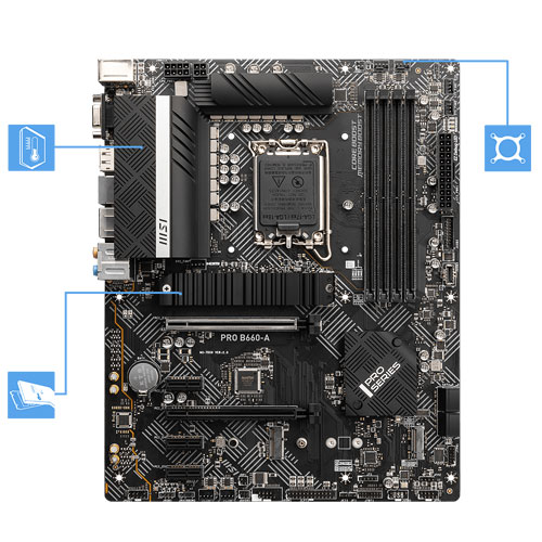 MSI PRO B660 A DDR4 MOTHERBOARD Used Computers Gaming Computers