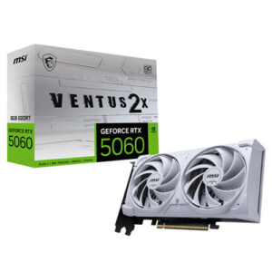 MSI GEFORCE RTX5060 VENTUS 2X OC 8GB GDDR7X GRAPHICS CARD WHITE (3 YEARS WARRANTY)
