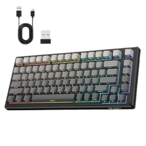 ONIKUMA GAMING 83-KEY(75%) TRI-MODE WIRELESS MECHANICAL KEYBOARD (BLACK GRAY)