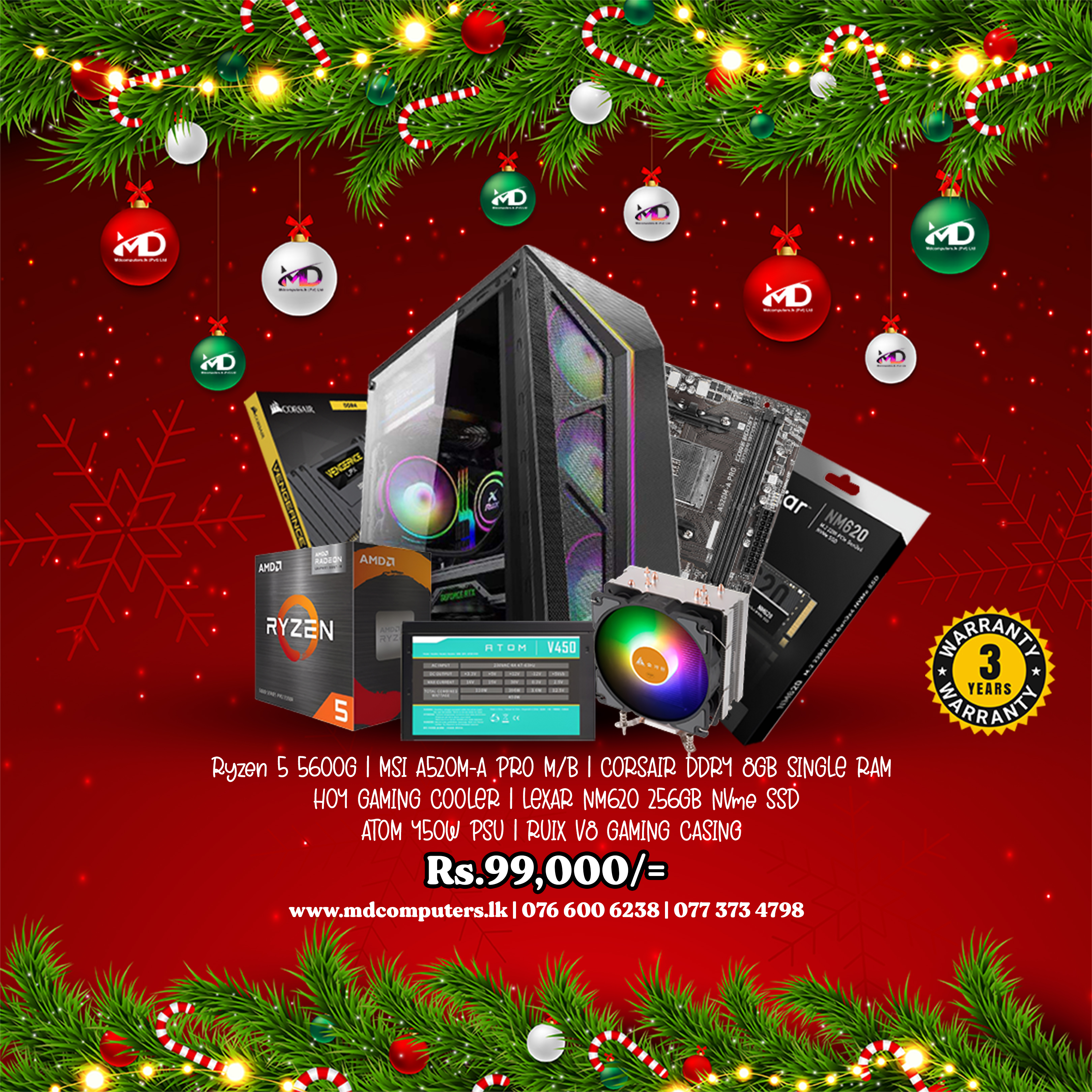 AMD RYZEN 5 5600G BRANDNEW GAMING PC BUILD ( CHRISTMAS OFFER )