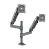 ZENO MH10D DOUBLE MONITOR ARM EXTENDED HEAVY DESK MOUNT 17 TO 35 INCHES
