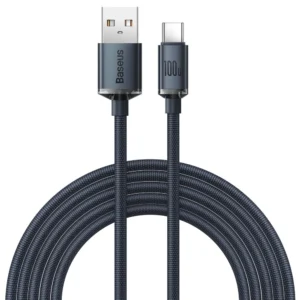 BASEUS CRYSTAL SHINE SERIES 2 METER 100W USB TO TYPE-C CABLE ( CAJY000501 )