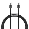 BASEUS 1 METER 100W SUPERIOR SERIES FAST CHARGING DATA CABLE TYPE-C TO TYPE-C BLACK ( CATYS-B01 )