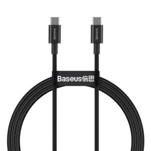 BASEUS 1 METER 100W SUPERIOR SERIES FAST CHARGING DATA CABLE TYPE-C TO TYPE-C BLACK ( CATYS-B01 )
