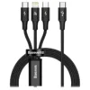 BASEUS RAPID 1.5 METER TYPE-C TO M+L+T PD 20W, 3A, 2A CABLE ( CAMLT-SC01 )