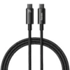 BASEUS 1METER TUNGSTEN GOLD 240W TYPE-C TO TYPE-C FAST CHARGING DATA CABLE – BLACK ( CAWJ040001 )