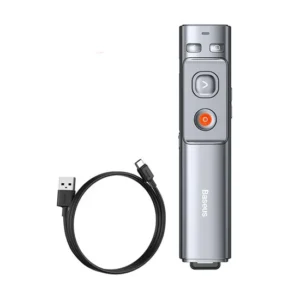 BASEUS ORANGE DOT RECHARGEABLE WIRELESS PRESENTER (Red Laser) GREY ( WKCD000013 )